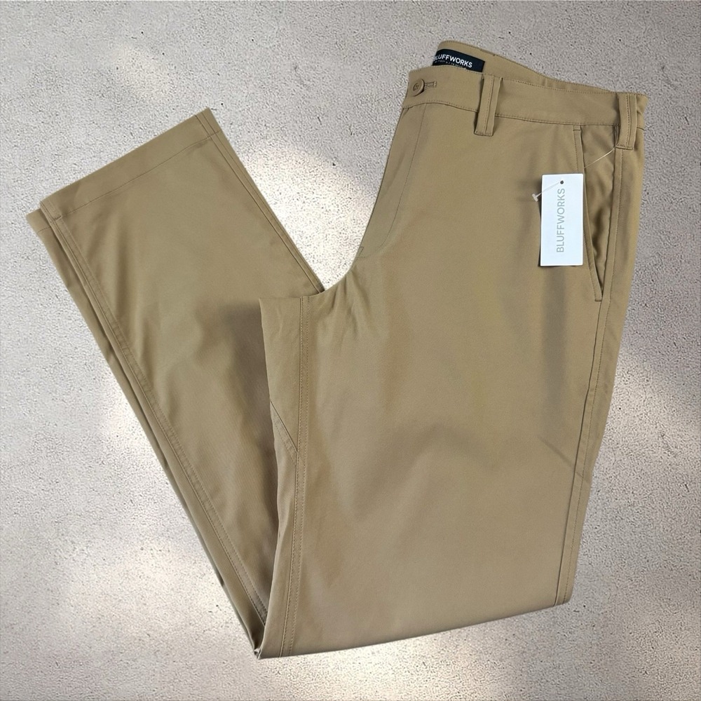 Bluffworks Ascender Chino Regular Fit Desert Khaki Size 35x34